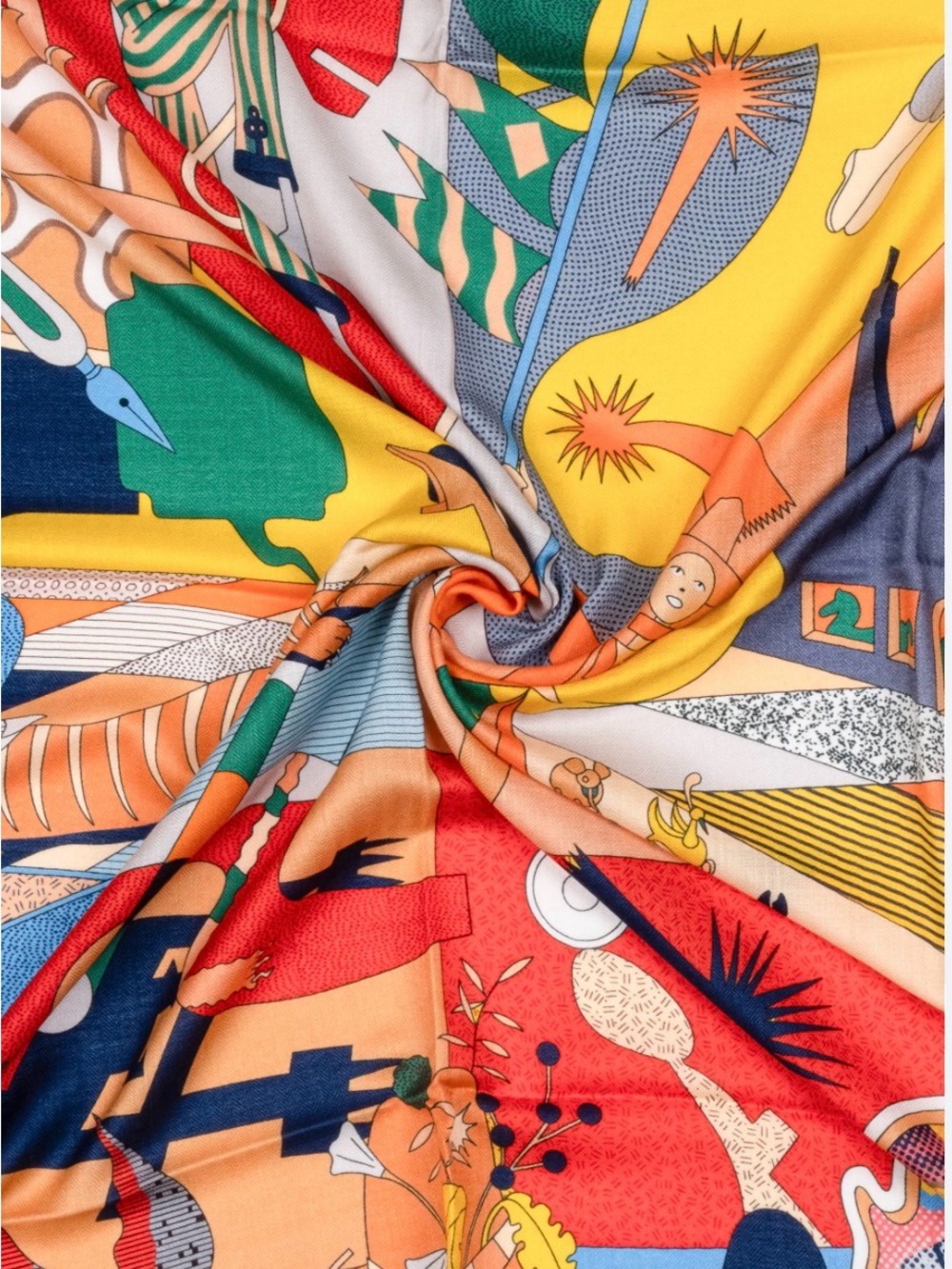 HERMES Ca Decoiffe! Silk Scarf 90